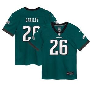 NWT Preschool Philadelphia Eagles Barkley Midnight Green Game Jersey, Size 7 (L)